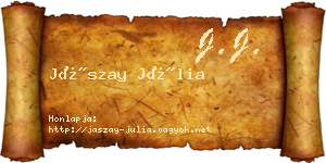 Jászay Júlia névjegykártya